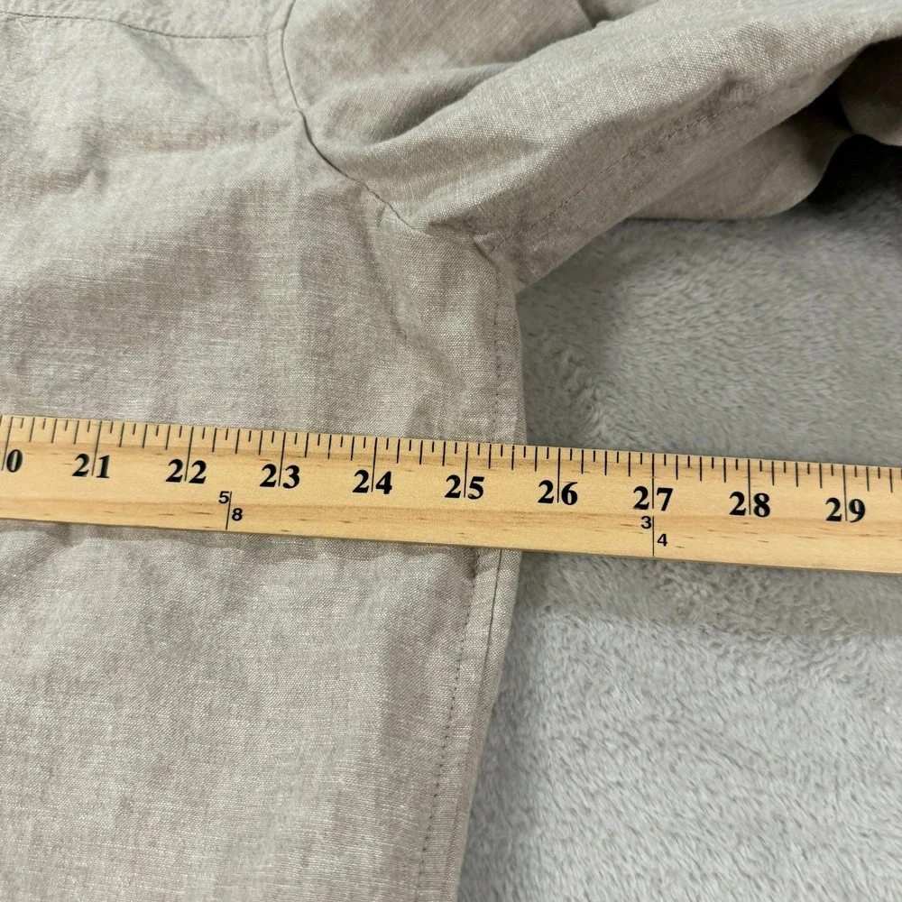 Banana Republic Mens XL Linen Cotton Blend Full Zip Bomber Jacket Khaki Beige